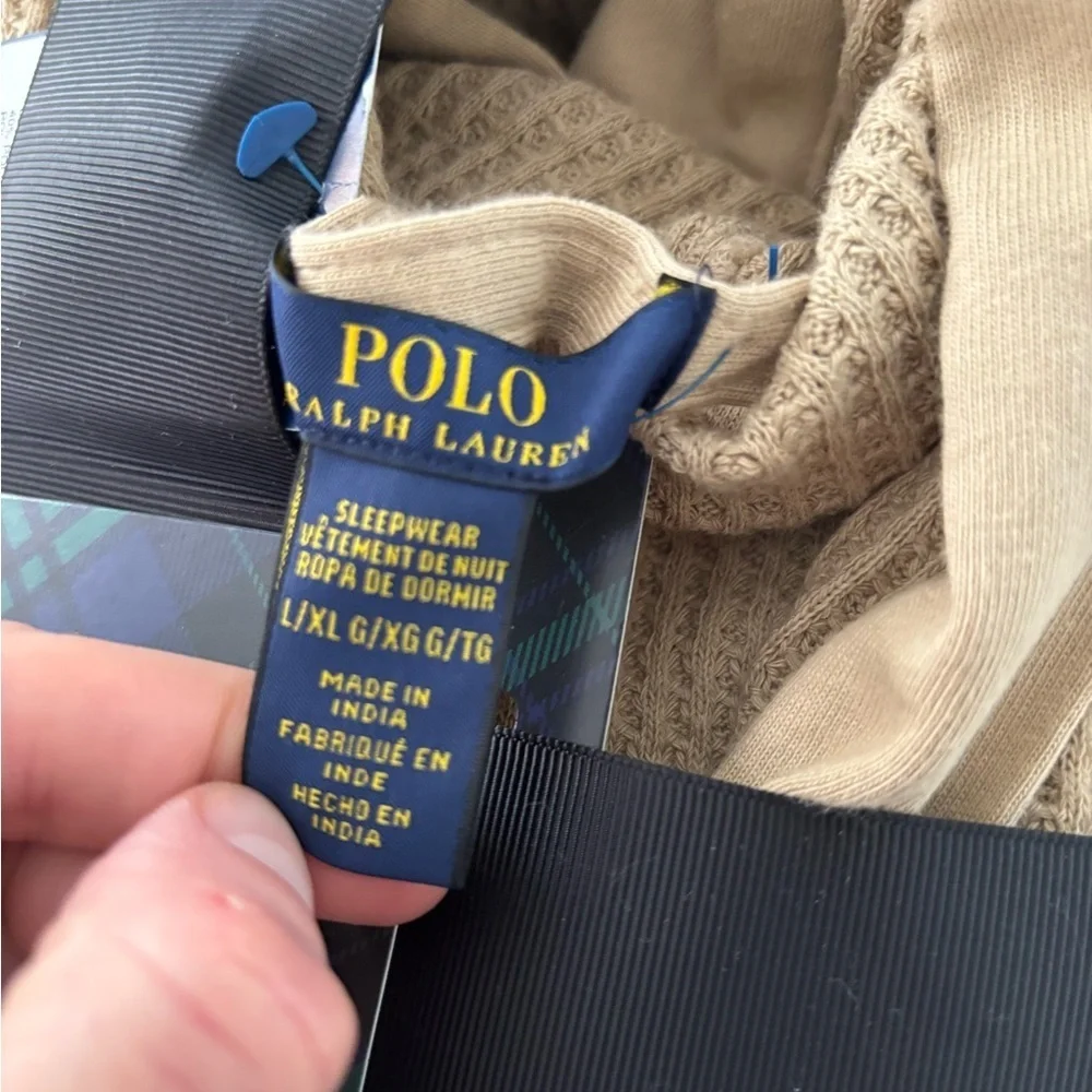 Polo Ralph Lauren Men’s Thermal Hooded Robe Size Large / XL New Tan